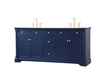 Elegant Bathroom Vanity - Blue, L 72" (VF53072DBL)