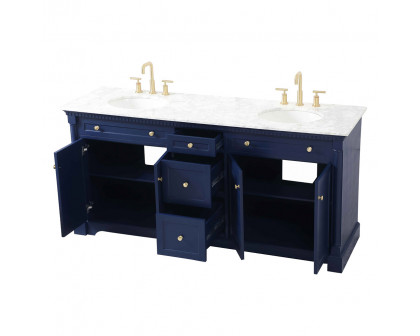 Elegant Bathroom Vanity - Blue, L 72" (VF53072DBL)