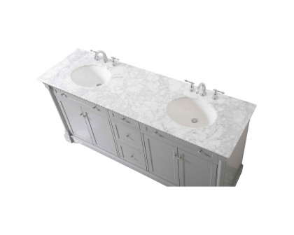 Elegant Bathroom Vanity - Gray, L 72" (VF53072DGR)