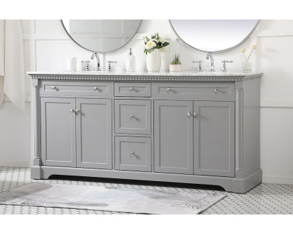 Elegant Bathroom Vanity - Gray, L 72" (VF53072DGR)