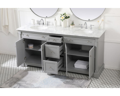 Elegant Bathroom Vanity - Gray, L 72" (VF53072DGR)