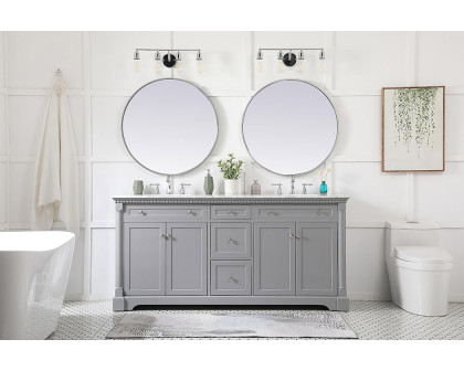 Elegant Bathroom Vanity - Gray, L 72" (VF53072DGR)