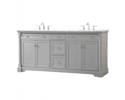 Elegant Bathroom Vanity - Gray, L 72" (VF53072DGR)