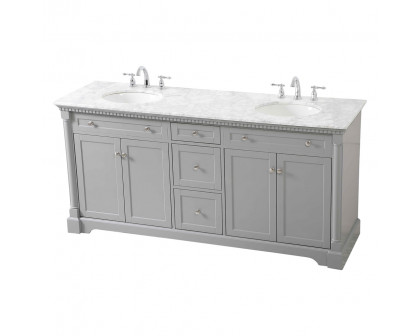 Elegant Bathroom Vanity - Gray, L 72" (VF53072DGR)