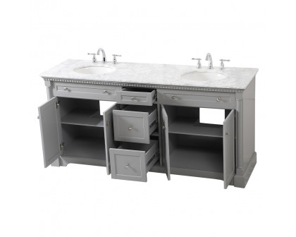 Elegant Bathroom Vanity - Gray, L 72" (VF53072DGR)