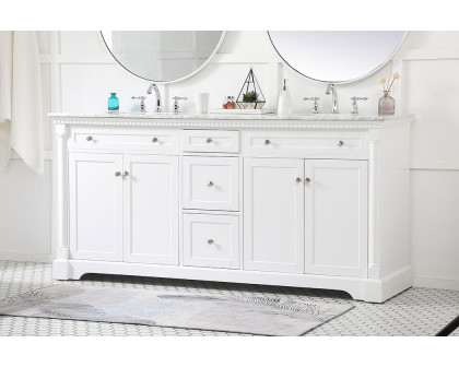 Elegant Bathroom Vanity - White, L 72" (VF53072DWH)