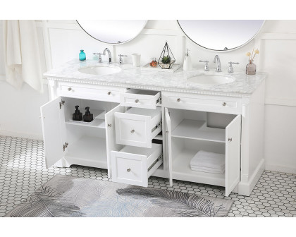 Elegant Bathroom Vanity - White, L 72" (VF53072DWH)