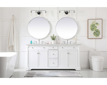 Elegant Bathroom Vanity - White, L 72" (VF53072DWH)