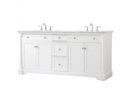 Elegant Bathroom Vanity - White, L 72" (VF53072DWH)