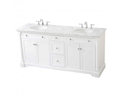 Elegant Bathroom Vanity - White, L 72" (VF53072DWH)