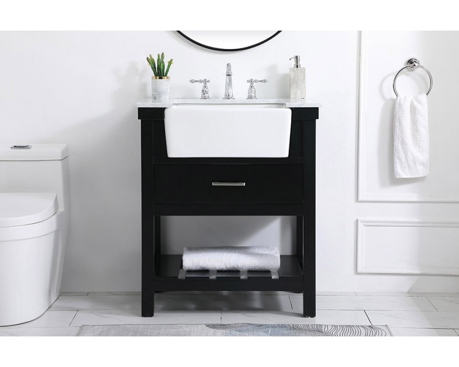 Elegant Bathroom Vanity - Black (VF60130BK)