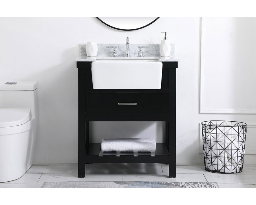 Elegant Bathroom Vanity - Black (VF60130BK-BS)