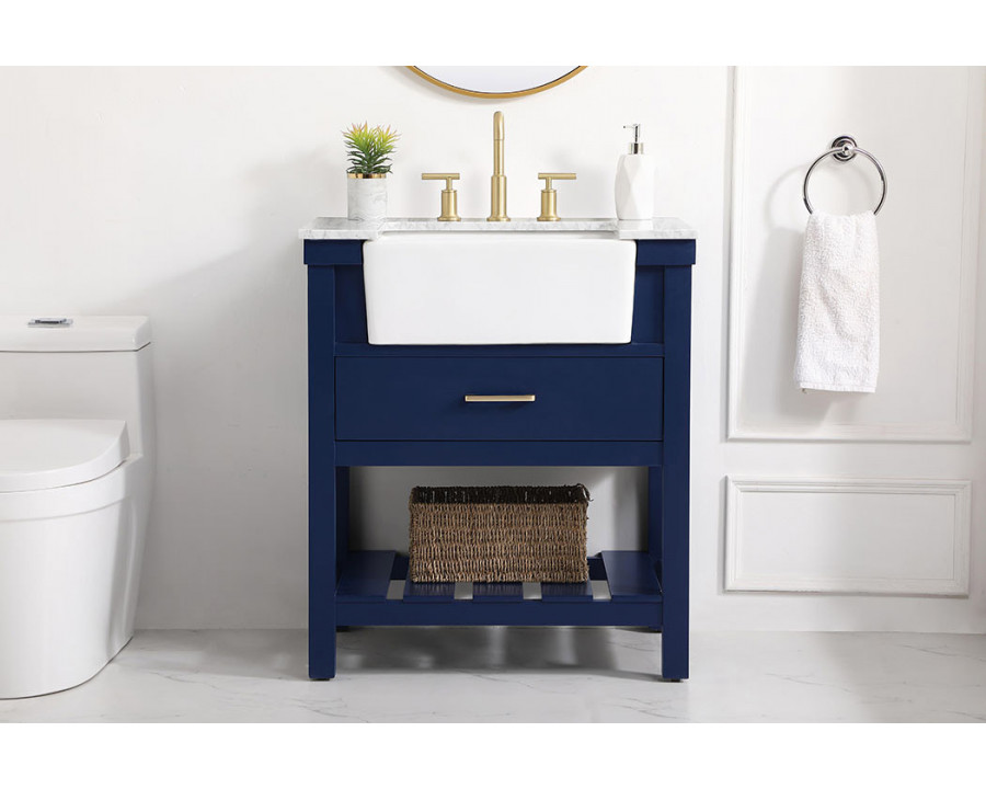 Elegant Bathroom Vanity - Blue (VF60130BL)