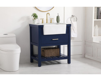 Elegant Bathroom Vanity - Blue (VF60130BL)