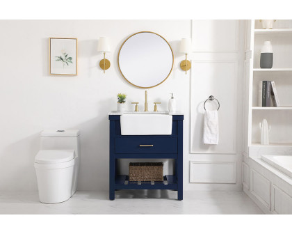 Elegant Bathroom Vanity - Blue (VF60130BL)