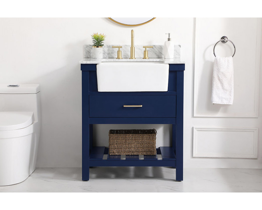 Elegant Bathroom Vanity - Blue (VF60130BL-BS)