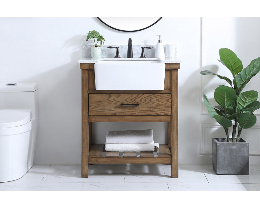 Elegant Bathroom Vanity - Driftwood (VF60130DW-BS)