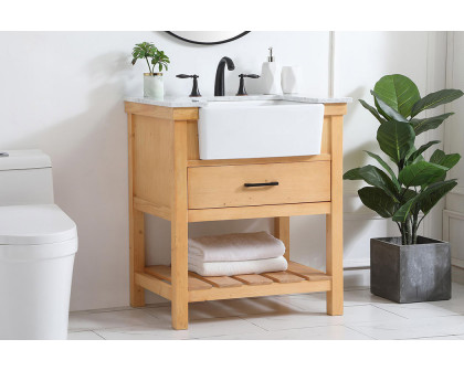 Elegant Bathroom Vanity - Natural Wood (VF60130NW)