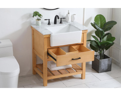 Elegant Bathroom Vanity - Natural Wood (VF60130NW)