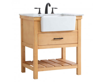 Elegant Bathroom Vanity - Natural Wood (VF60130NW)