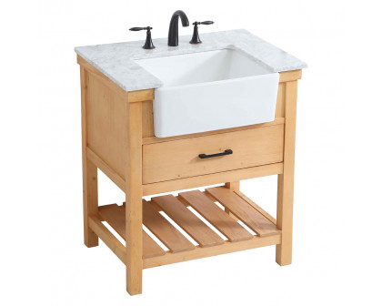 Elegant Bathroom Vanity - Natural Wood (VF60130NW)