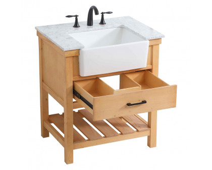 Elegant Bathroom Vanity - Natural Wood (VF60130NW)