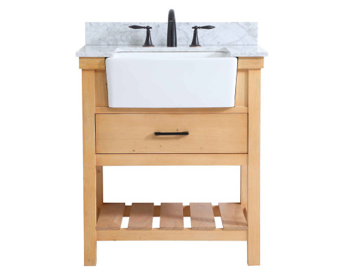 Elegant Bathroom Vanity - Natural Wood (VF60130NW-BS)