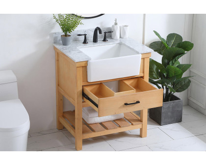 Elegant Bathroom Vanity - Natural Wood (VF60130NW-BS)