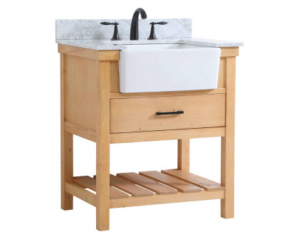 Elegant Bathroom Vanity - Natural Wood (VF60130NW-BS)