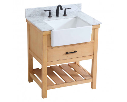 Elegant Bathroom Vanity - Natural Wood (VF60130NW-BS)