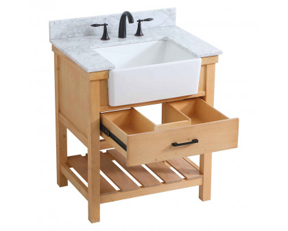 Elegant Bathroom Vanity - Natural Wood (VF60130NW-BS)