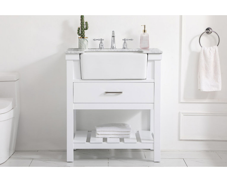 Elegant Bathroom Vanity - White (VF60130WH)