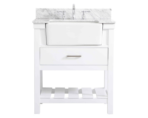 Elegant Bathroom Vanity - White (VF60130WH-BS)