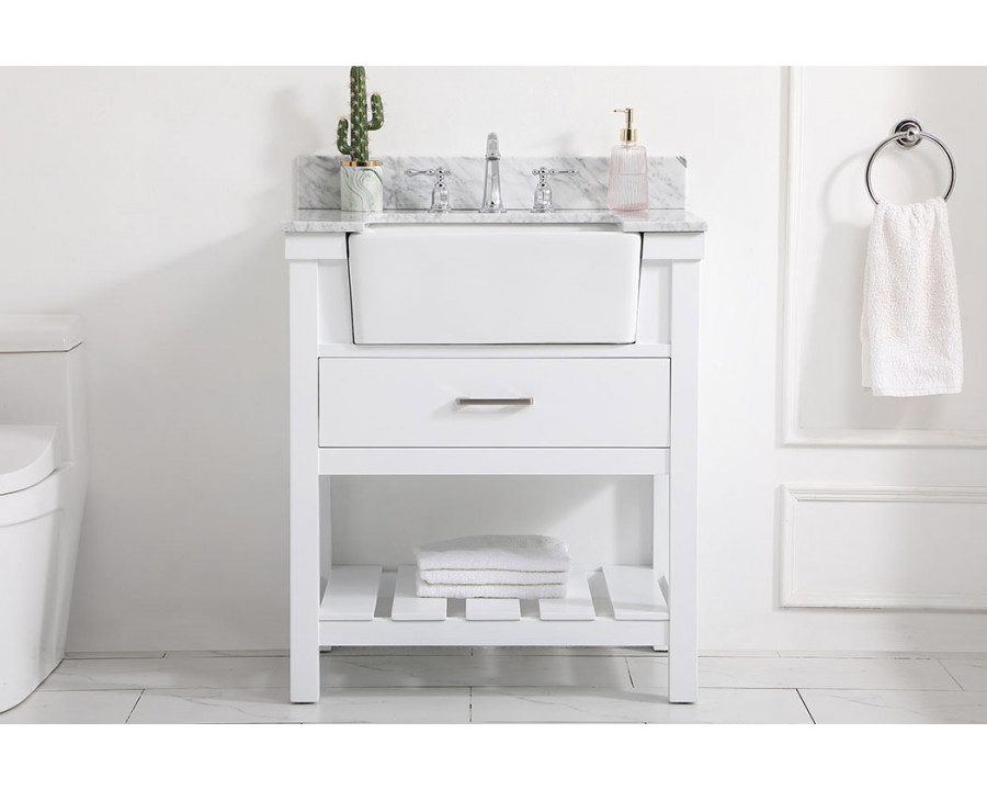 Elegant Bathroom Vanity - White (VF60130WH-BS)