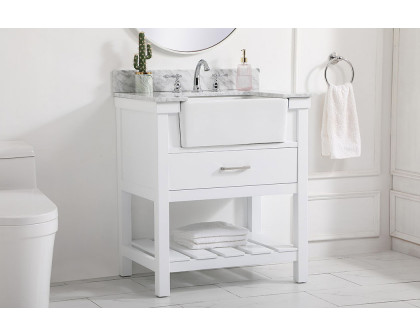 Elegant Bathroom Vanity - White (VF60130WH-BS)