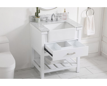 Elegant Bathroom Vanity - White (VF60130WH-BS)