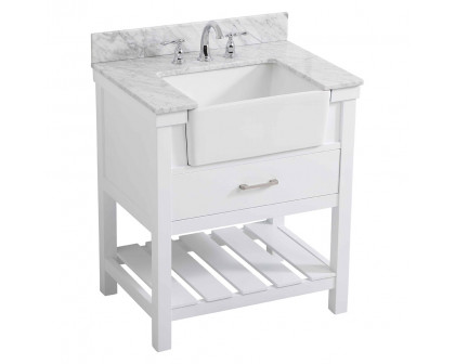 Elegant Bathroom Vanity - White (VF60130WH-BS)