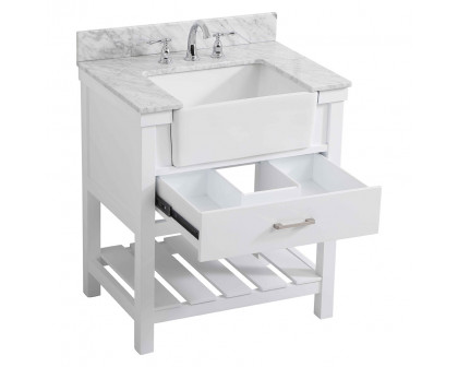 Elegant Bathroom Vanity - White (VF60130WH-BS)