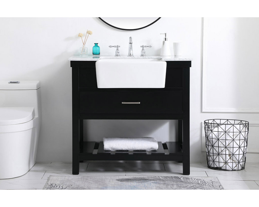 Elegant Bathroom Vanity - Black (VF60136BK)