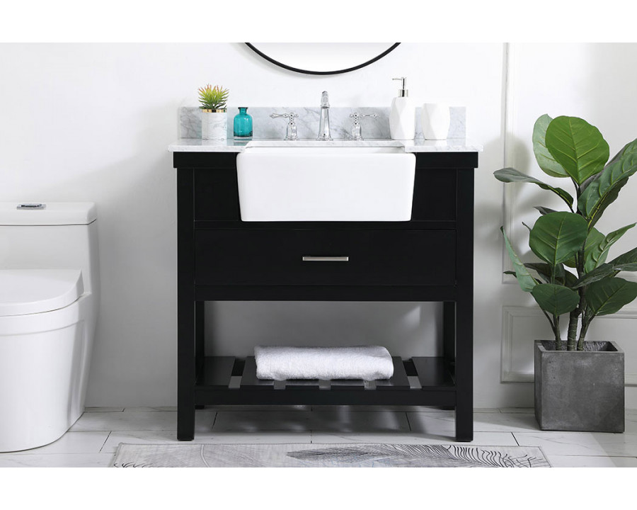 Elegant Bathroom Vanity - Black (VF60136BK-BS)