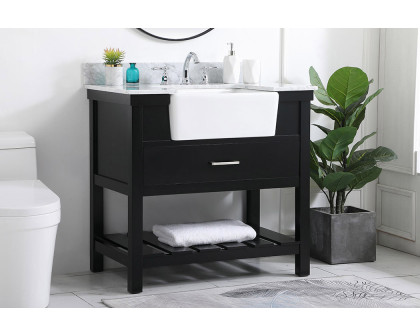 Elegant Bathroom Vanity - Black (VF60136BK-BS)