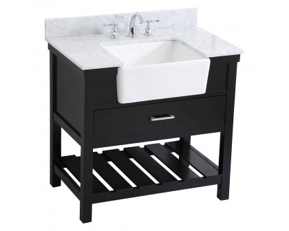 Elegant Bathroom Vanity - Black (VF60136BK-BS)