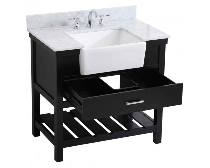 Elegant Bathroom Vanity - Black (VF60136BK-BS)