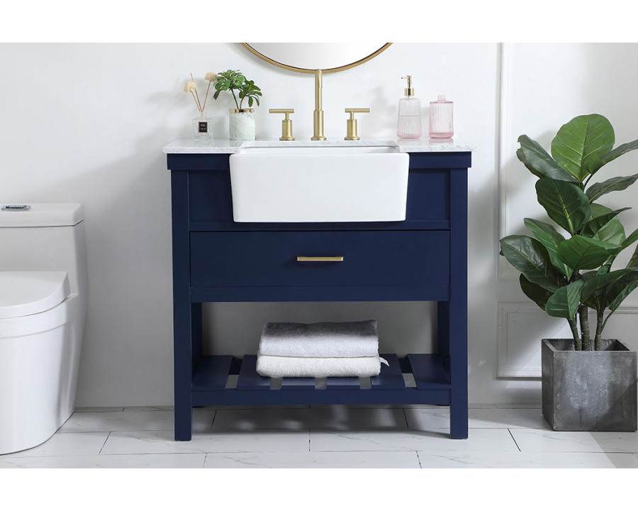 Elegant Bathroom Vanity - Blue (VF60136BL)