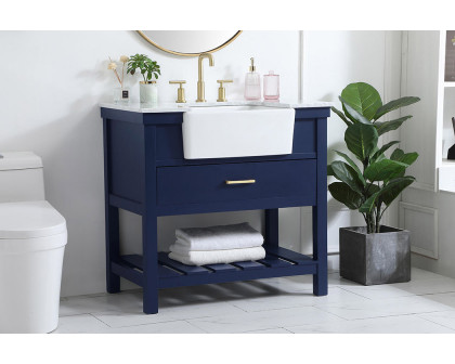 Elegant Bathroom Vanity - Blue (VF60136BL)