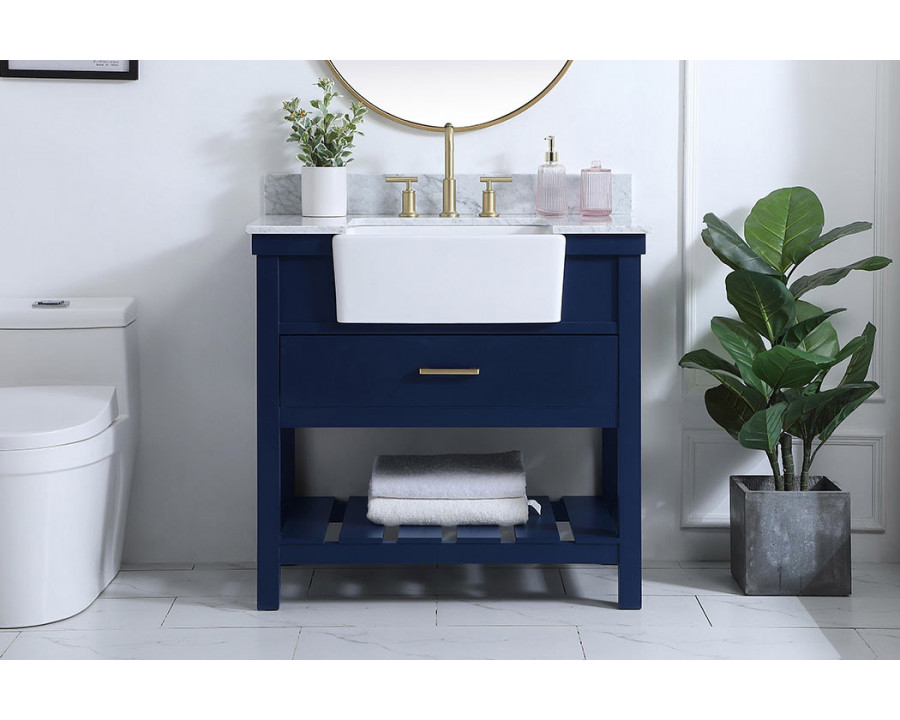 Elegant Bathroom Vanity - Blue (VF60136BL-BS)