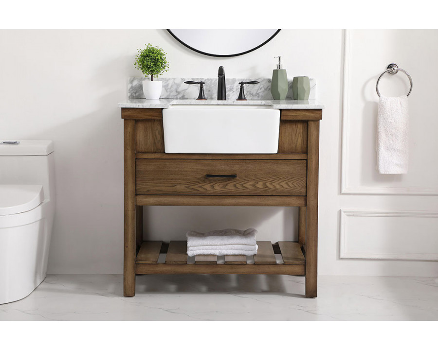 Elegant Bathroom Vanity - Driftwood (VF60136DW-BS)