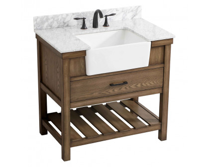 Elegant Bathroom Vanity - Driftwood (VF60136DW-BS)