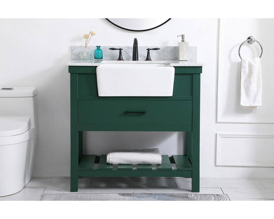 Elegant Bathroom Vanity - Green (VF60136GN-BS)