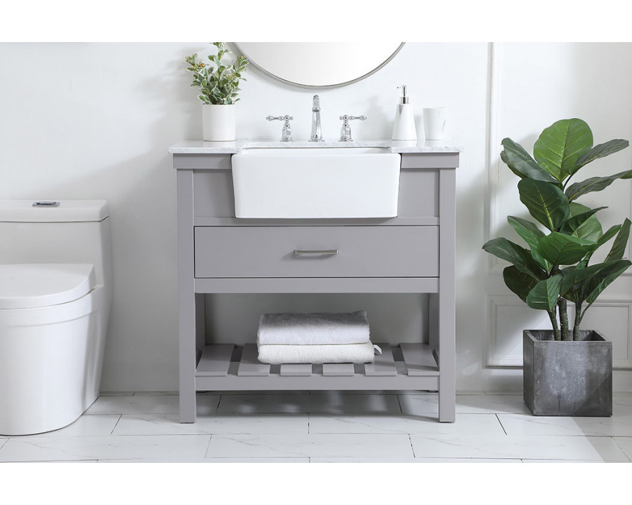 Elegant Bathroom Vanity - Gray (VF60136GR)